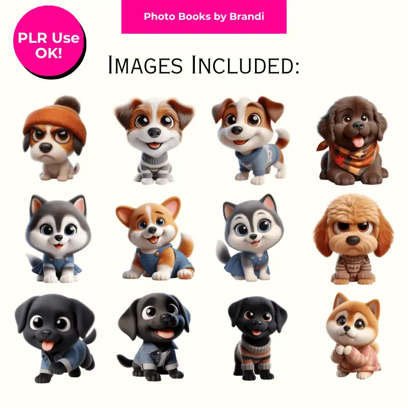 Cozy Fall Puppies Clipart with MRR (7)