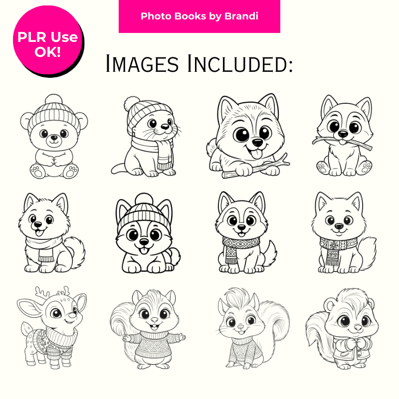 Winter Cuties Line Art 3