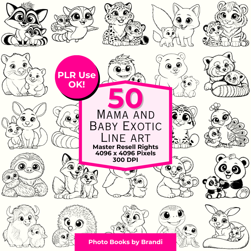 Mama and Baby Line Art (4)