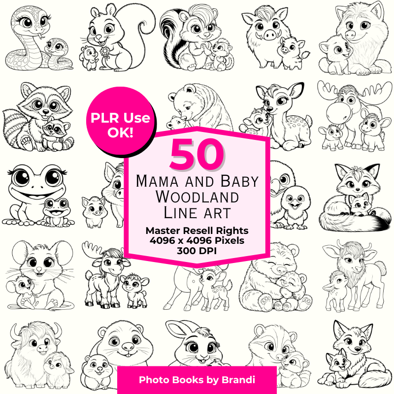 Mama and Baby Line Art (5)